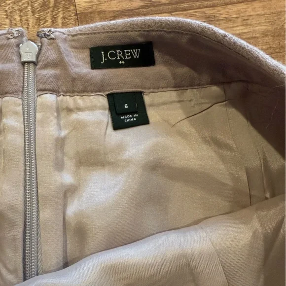 J. CREW Women's Wool Blend A-Line Above Knee Length Beige Skirt Size 6 Winter - Picture 3 of 6